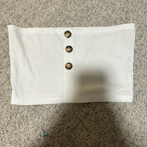 White tub top with buttons in front